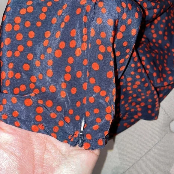 Forever 21 Navy Red polkadots Blouse top shirt - Picture 5 of 6